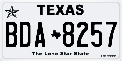 TX license plate BDA8257