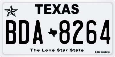 TX license plate BDA8264