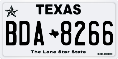 TX license plate BDA8266