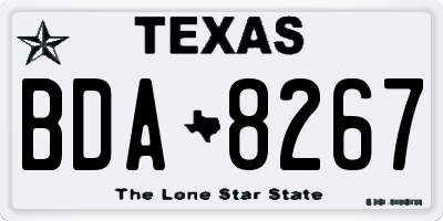 TX license plate BDA8267