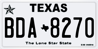TX license plate BDA8270