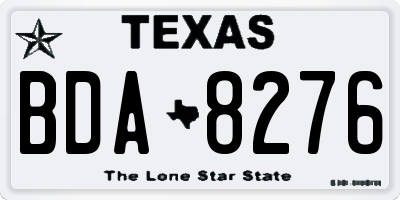 TX license plate BDA8276