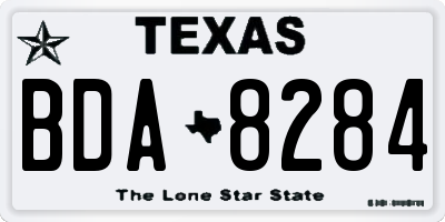 TX license plate BDA8284