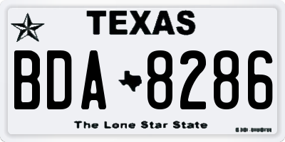 TX license plate BDA8286