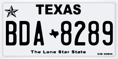 TX license plate BDA8289