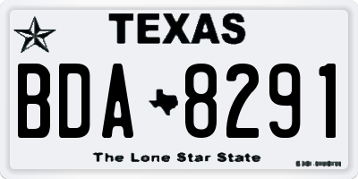 TX license plate BDA8291