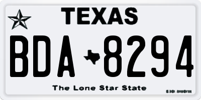 TX license plate BDA8294