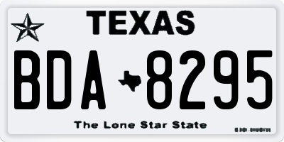 TX license plate BDA8295
