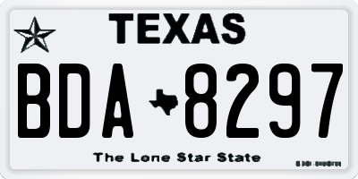 TX license plate BDA8297