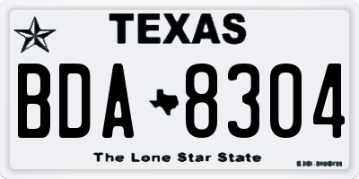 TX license plate BDA8304