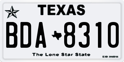 TX license plate BDA8310
