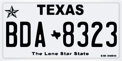 TX license plate BDA8323