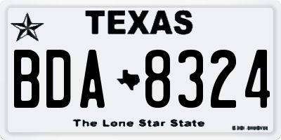 TX license plate BDA8324
