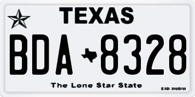 TX license plate BDA8328