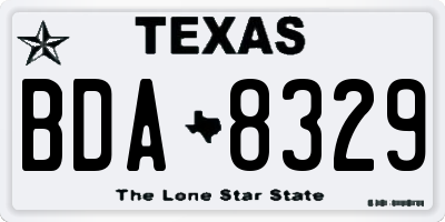 TX license plate BDA8329