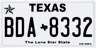 TX license plate BDA8332