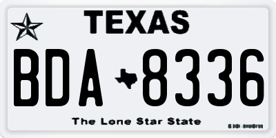 TX license plate BDA8336