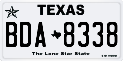 TX license plate BDA8338