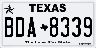 TX license plate BDA8339