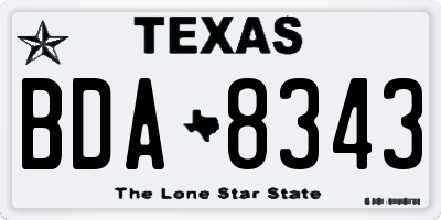 TX license plate BDA8343