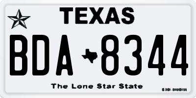 TX license plate BDA8344