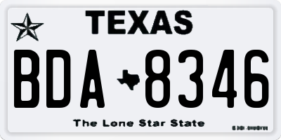 TX license plate BDA8346