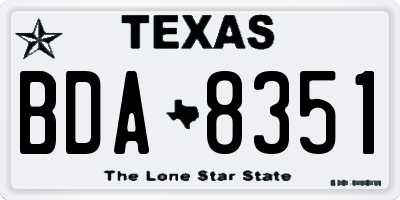 TX license plate BDA8351
