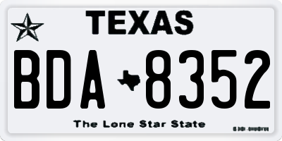 TX license plate BDA8352