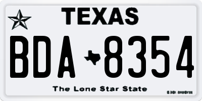TX license plate BDA8354
