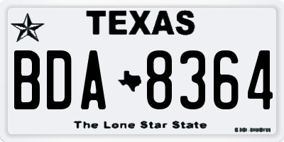 TX license plate BDA8364