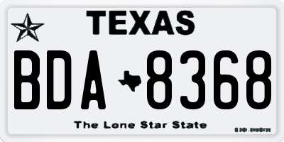 TX license plate BDA8368
