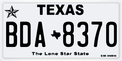 TX license plate BDA8370