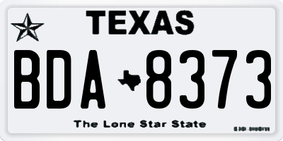TX license plate BDA8373