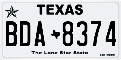 TX license plate BDA8374