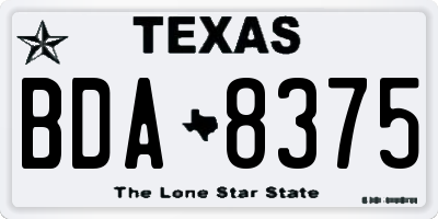 TX license plate BDA8375