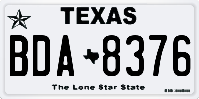 TX license plate BDA8376