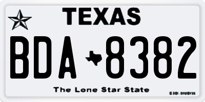 TX license plate BDA8382