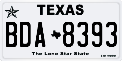 TX license plate BDA8393