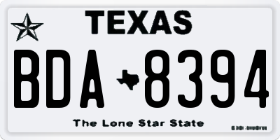TX license plate BDA8394