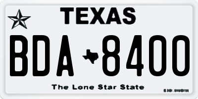 TX license plate BDA8400