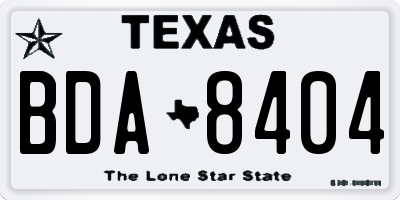 TX license plate BDA8404