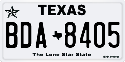 TX license plate BDA8405