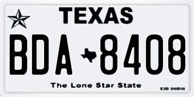 TX license plate BDA8408
