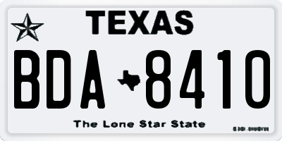 TX license plate BDA8410