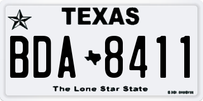 TX license plate BDA8411