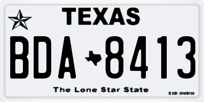 TX license plate BDA8413