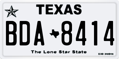 TX license plate BDA8414