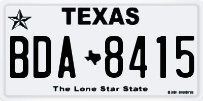 TX license plate BDA8415