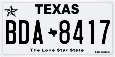 TX license plate BDA8417