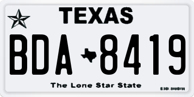 TX license plate BDA8419